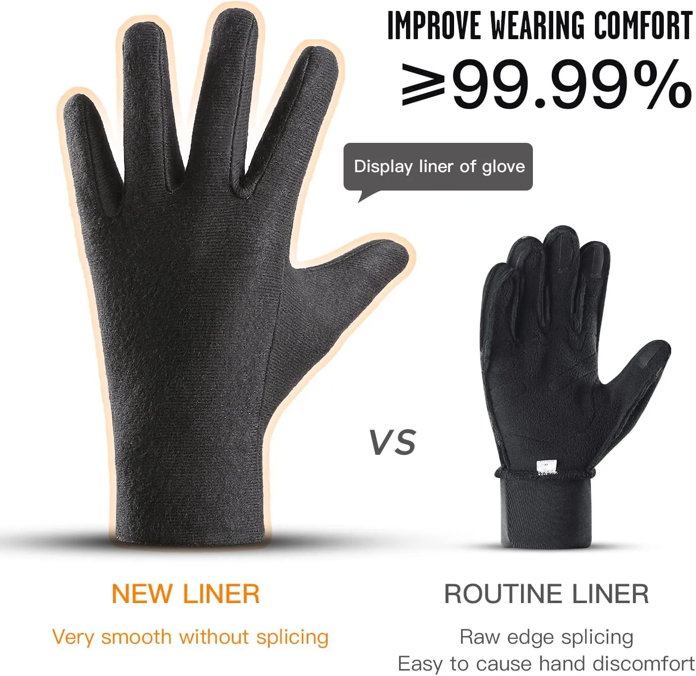 10℉ Winter Gloves Waterproof Windproof Men Women - Touch Screen Thermal Warm Ski Gloves, with Non-slip Grip and Soft Lining for Cold Weather Running, Cycling, Biking, Driving, Hiking, Golf, Snow