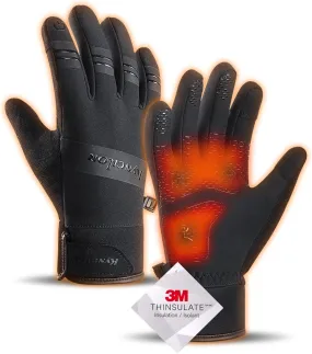 10℉ Winter Gloves Waterproof Windproof Men Women - Touch Screen Thermal Warm Ski Gloves, with Non-slip Grip and Soft Lining for Cold Weather Running, Cycling, Biking, Driving, Hiking, Golf, Snow