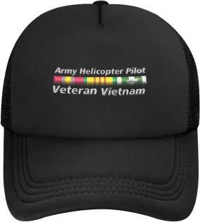Army Helicopter Pilot Vietnam Veteran Baseball Cap for Men Women Mesh Hat Adjustable Trucker Hat Dad Hat