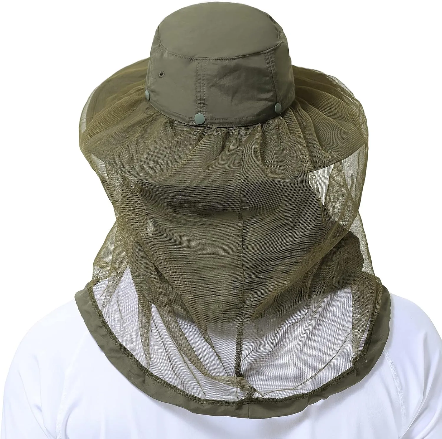 BASSDASH UPF 50  Mosquito Sun Hat with Hidden Head Net and Neck Flap for Men Women Outdoor Fishing Hiking Camping FH16