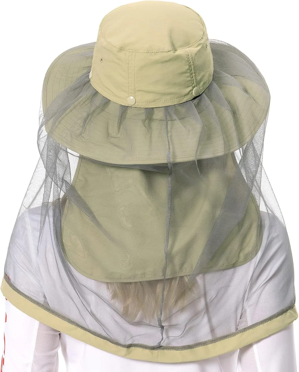 BASSDASH UPF 50  Mosquito Sun Hat with Hidden Head Net and Neck Flap for Men Women Outdoor Fishing Hiking Camping FH16