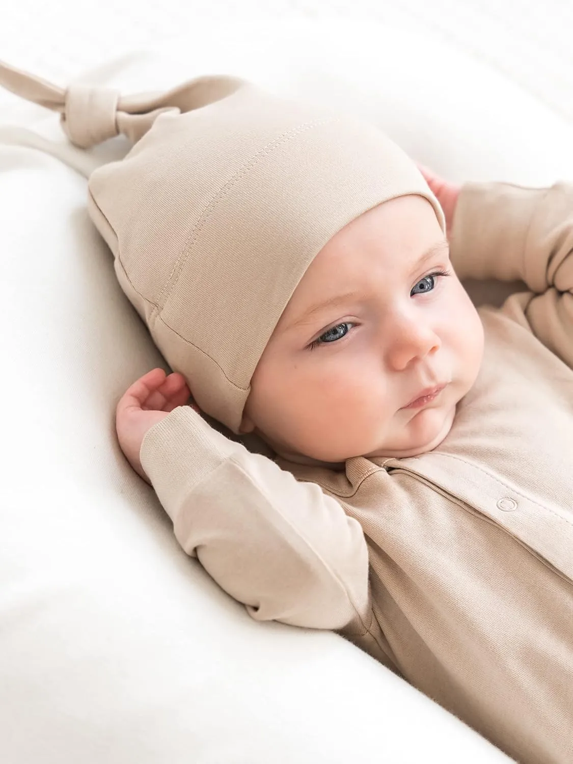 Colored Organics Baby Organic Cotton Knotted Hat - Infant Knit Cap - Newborn Boys and Girls