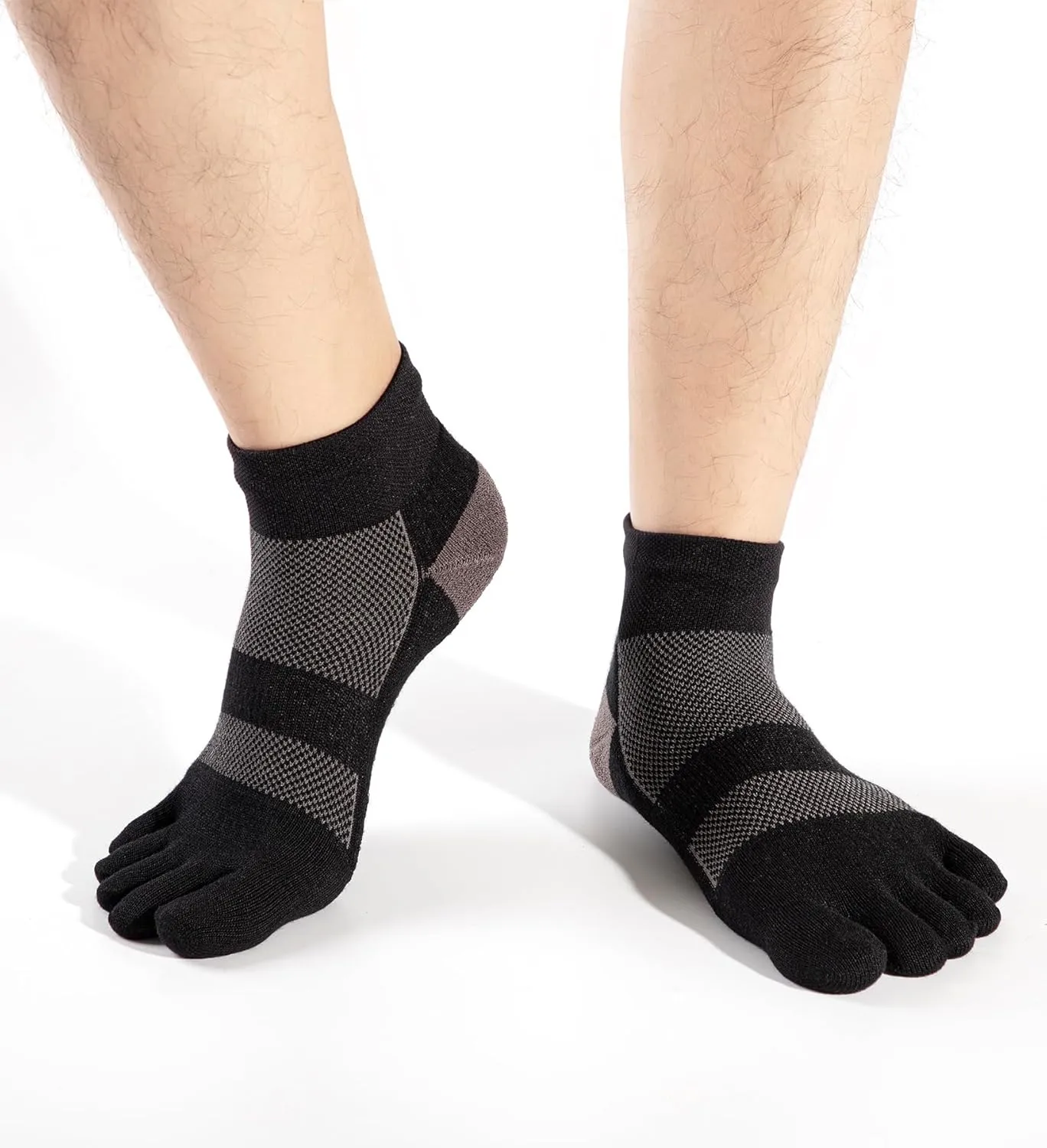 Coolmax Toe Socks for Women and Men No Show Low Cut High Performance 5 Finger Running Socks Athletic Wicking 3 Pack