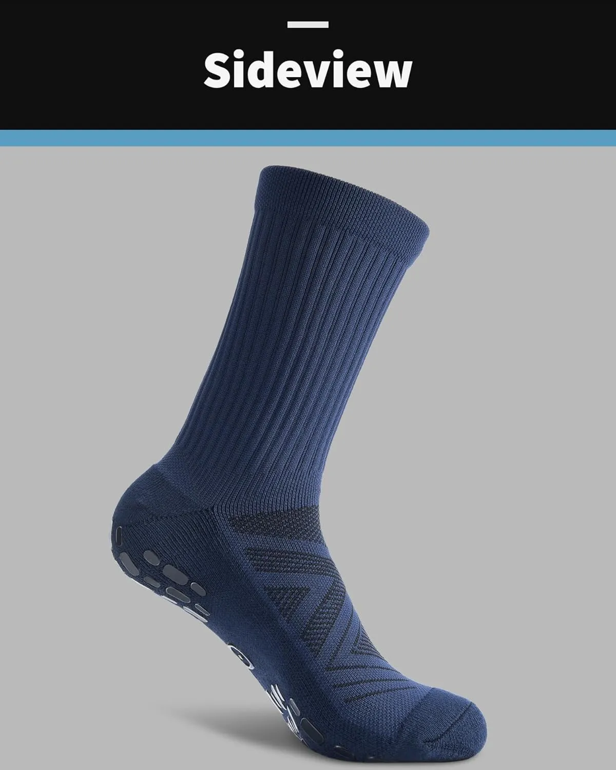 CWVLC Grip Socks Soccer - Cushioned Non-Slip Grippy for Men & Women Athletic - Barre Hospital Sticky Slipper Socks