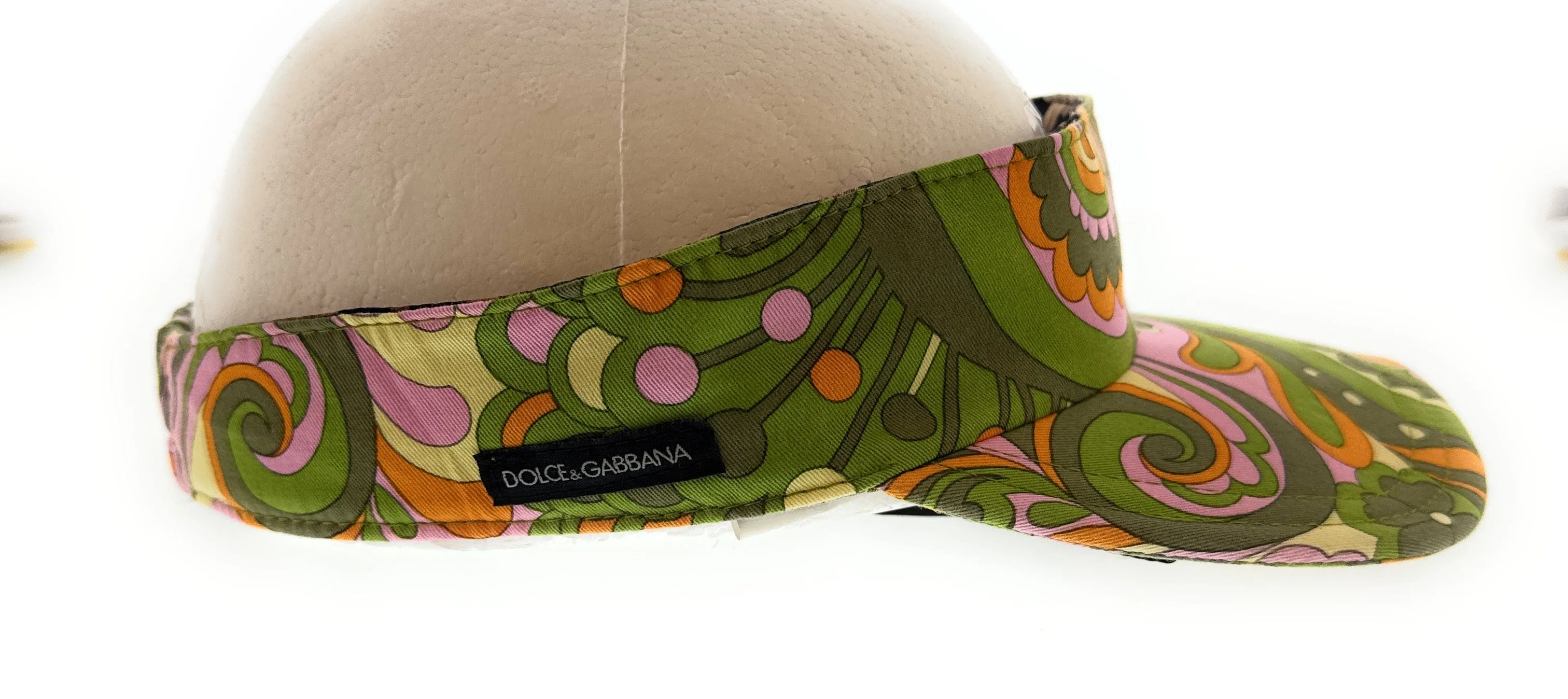 Dolce & Gabbana Multicolor Retro Print Cotton Blend Visor-Adult M