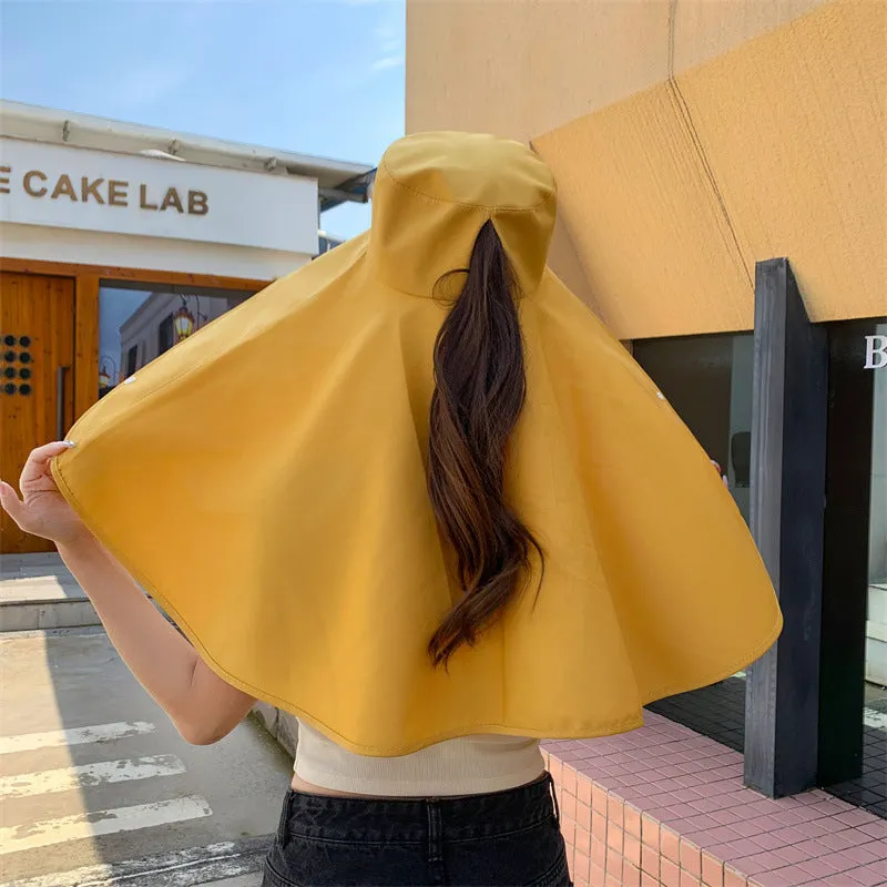 Elegant Wide Brim Sun Protection Shawl Hat for Women