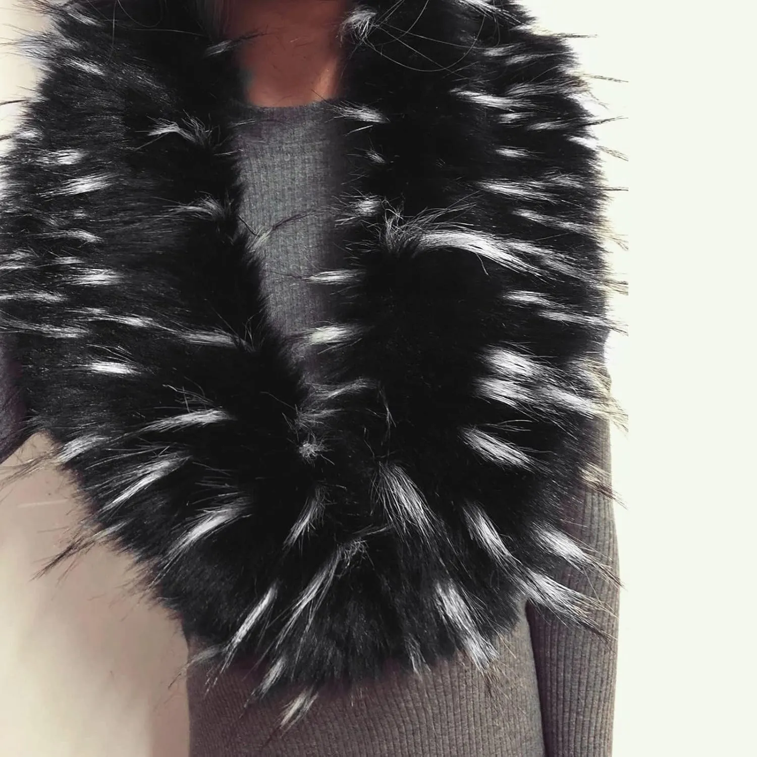 Fu Scarves Women Winter Fu Neck Warmer Scarf Cold Weather Soft Fuzzy Scarves