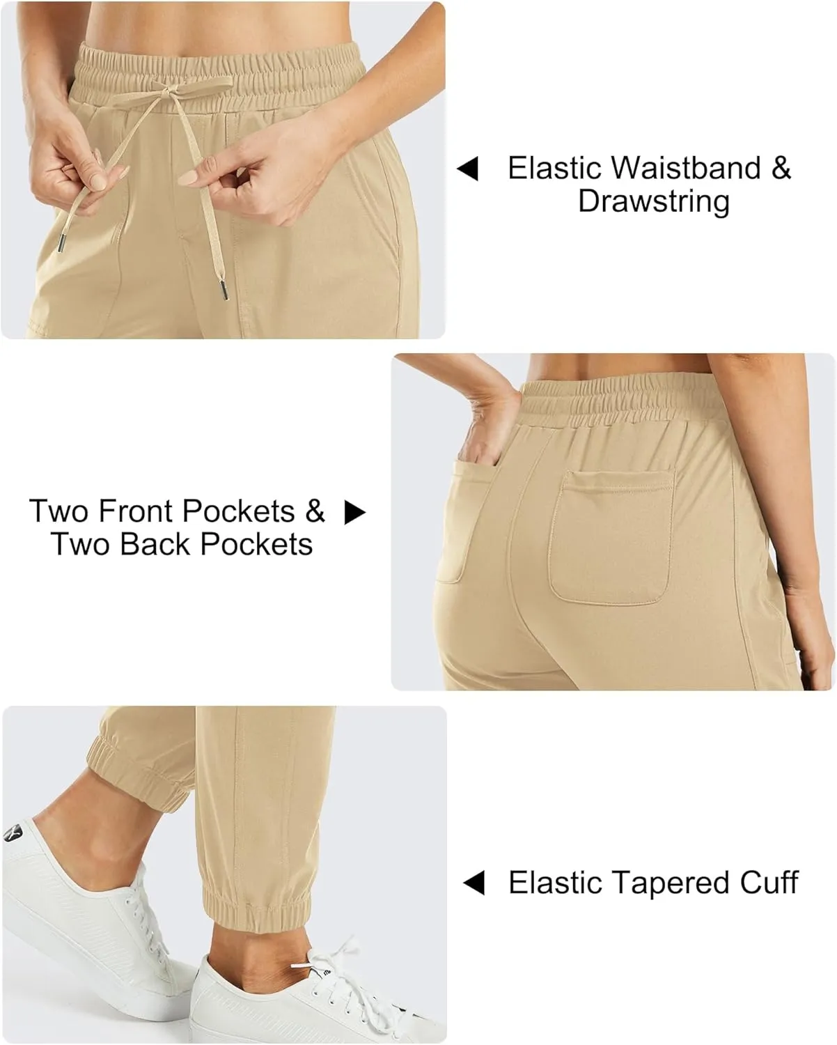G4Free Jogger Scrubs for Women with Pockets Drawstrings Golf Athletic Pants Cinch Bottom Sweatpants Petite/Regular/Tall