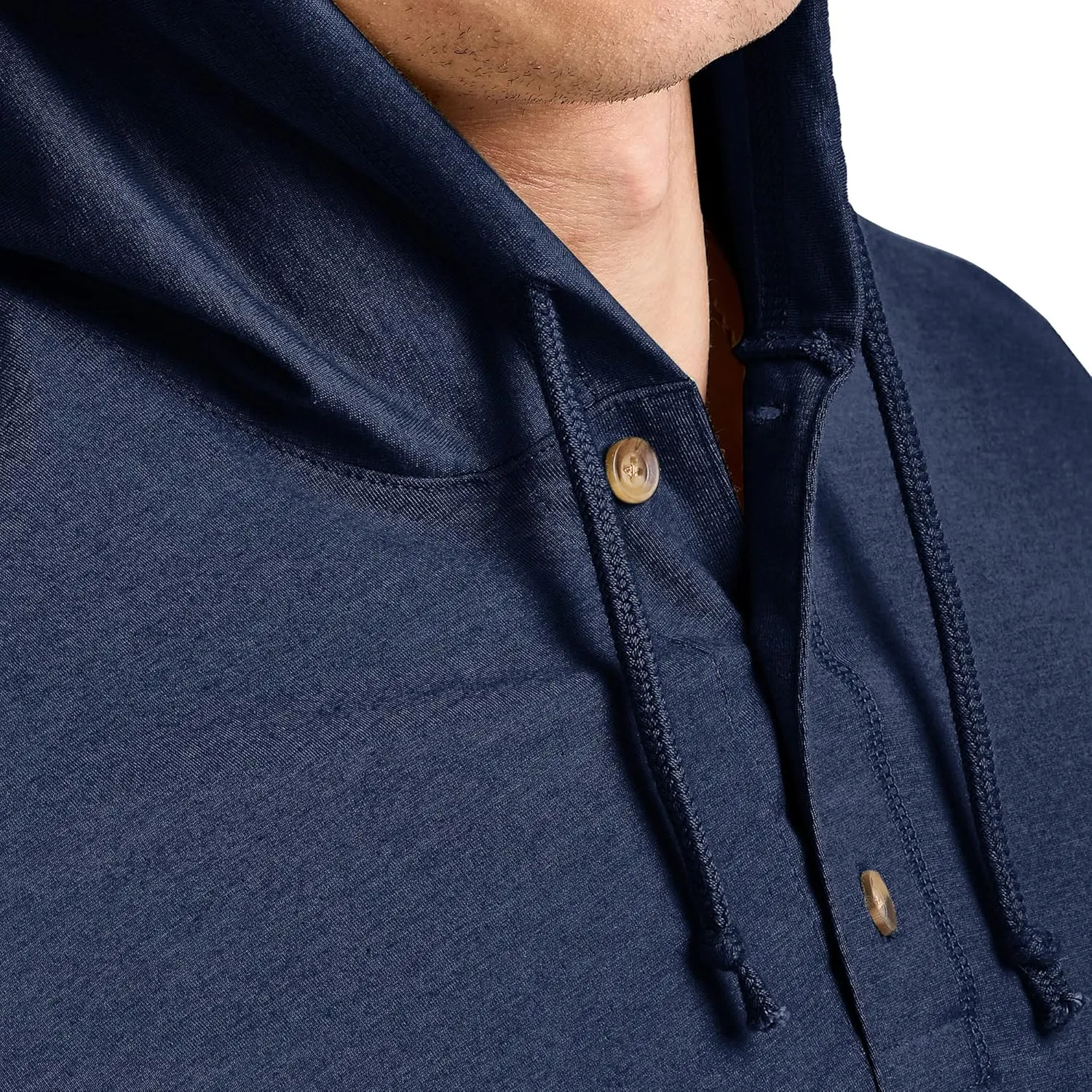 Hanes Men's Originals Tri-Blend Jersey Hoodie, T-Shirt Hoodie with Henley Collar