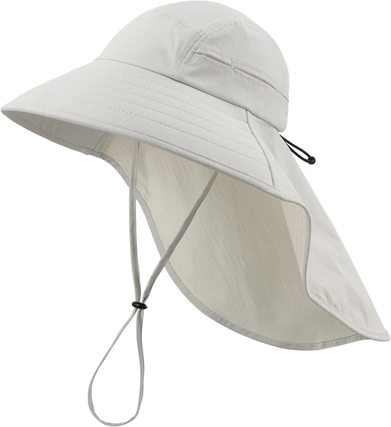 Home Prefer UPF 80  Sun Hat for Men Women Wide Brim Sun Hat with Neck Flap Summer Safari UV Protection Gardening Fishing Hat