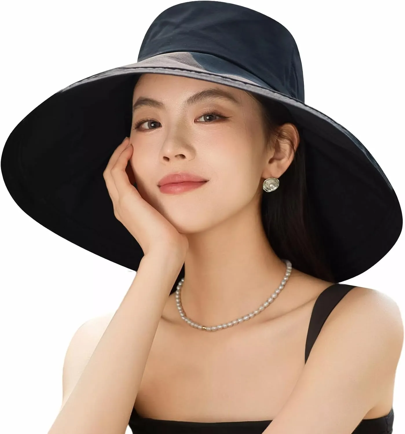 HUAMULAN Wide Brim Women Sun Hat Summer Beach Bucket Fishing Hats Metal Wired Edge Packable UV Protection for Hiking Garden