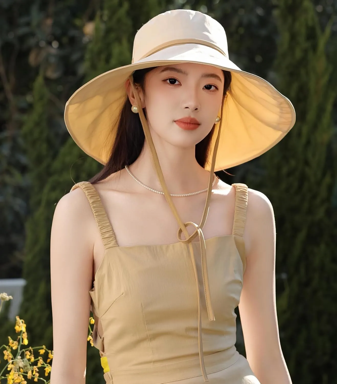 HUAMULAN Wide Brim Women Sun Hat Summer Beach Bucket Fishing Hats Metal Wired Edge Packable UV Protection for Hiking Garden