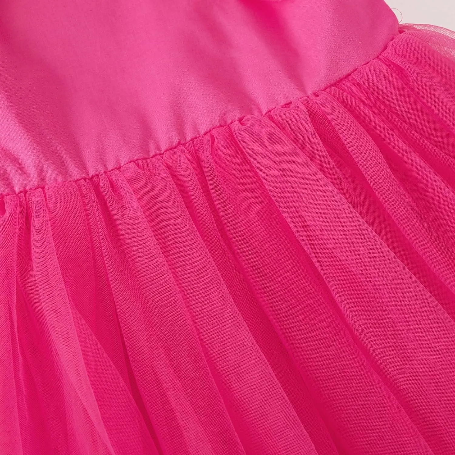 KARETT Toddler Girls Dress Tutu Tulle Flower Party Dress Ruffled Sleeve Dresses Little Girl Kids Wedding Birthday Princess