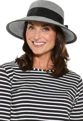 Ladies Sun Hat - UPF 50 Sun Protection - Classic Styling for on The Beach or in Town - Clara in Ivory/Black