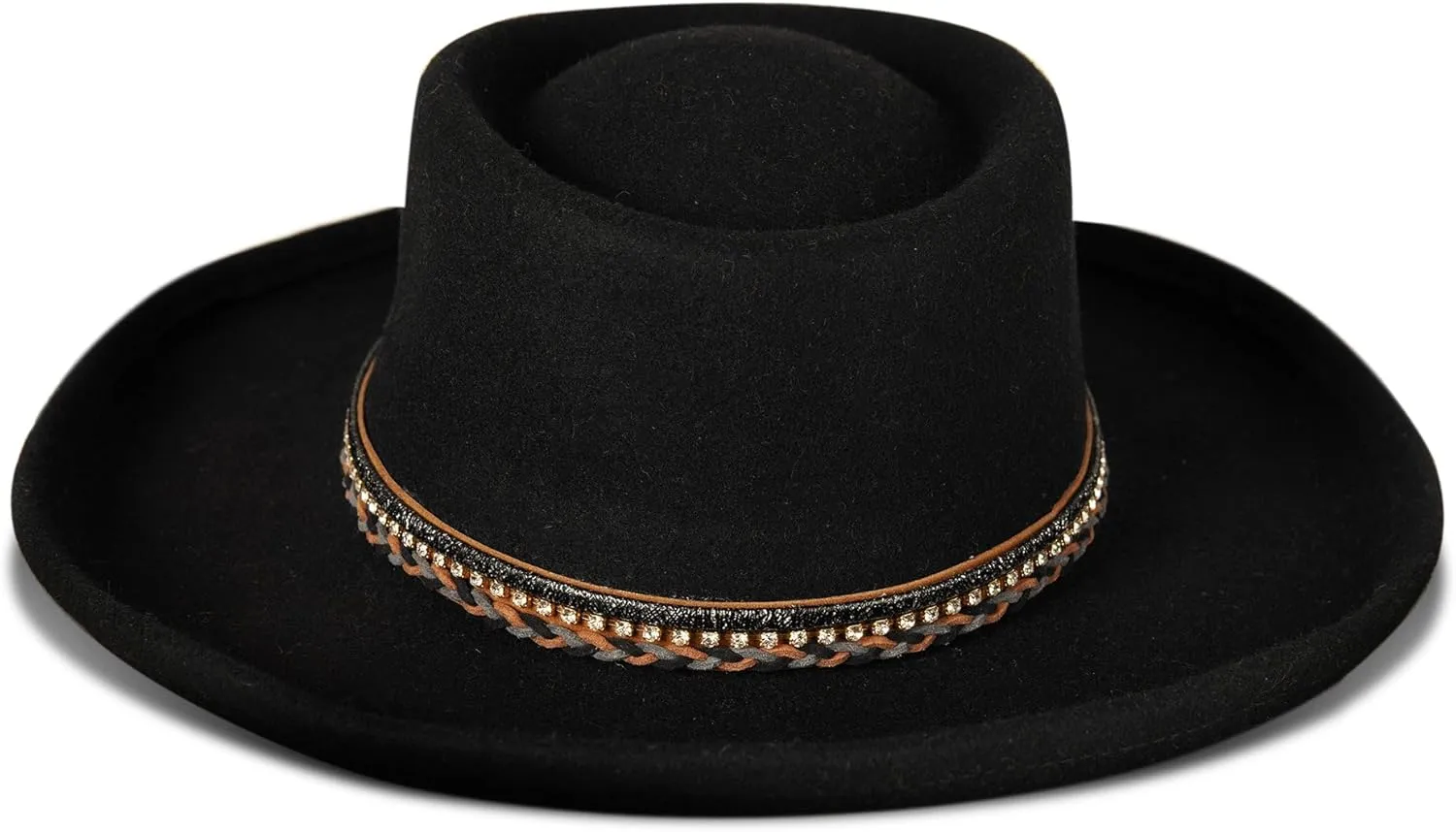 Lucky Brand Women's Wool Felt Fabric Wide Brim Ranger Boater Adjustable Hat (One Size Fits Most)