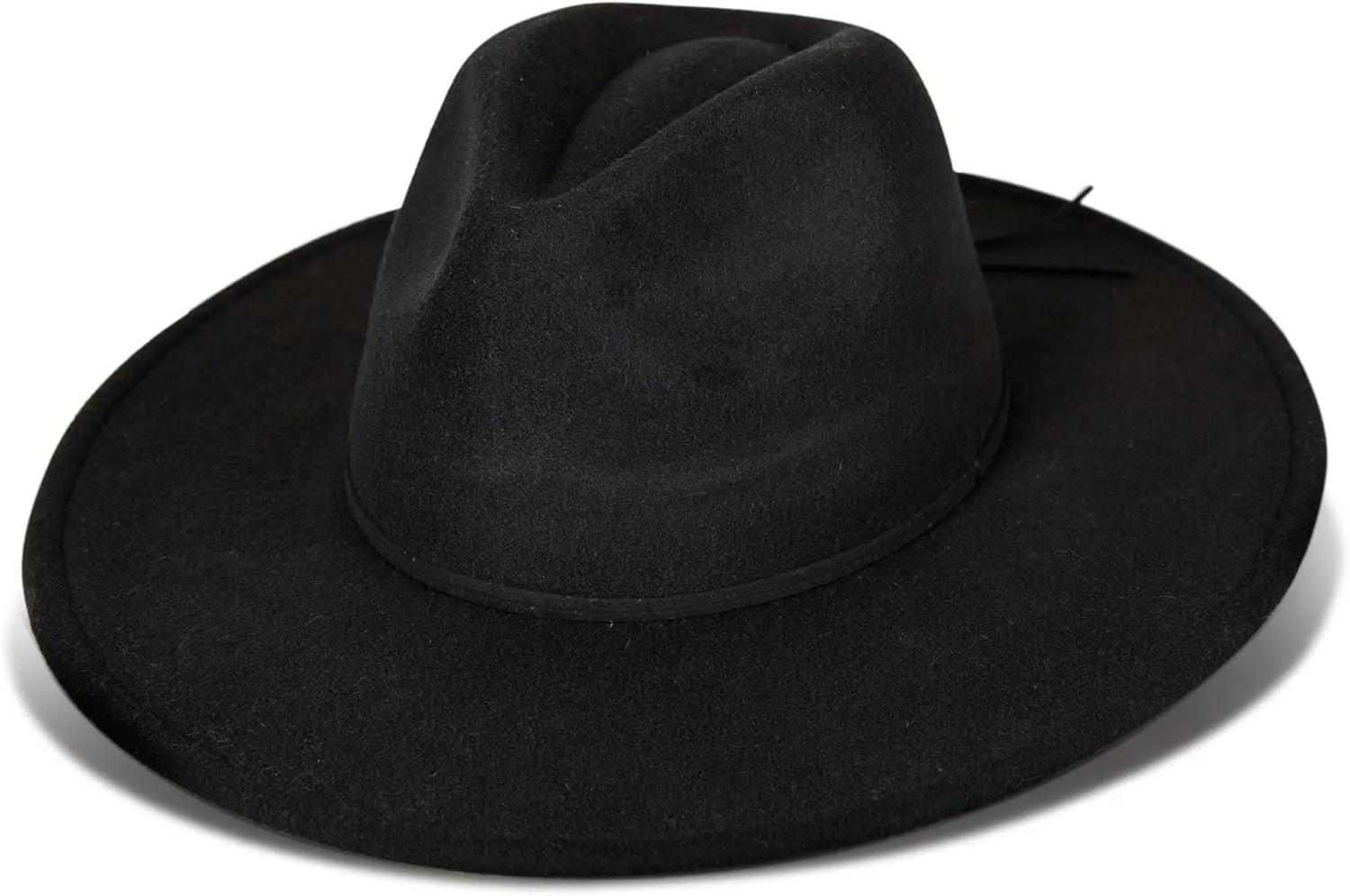 Lucky Brand Women's Wool Felt Fabric Wide Brim Ranger Boater Adjustable Hat (One Size Fits Most)