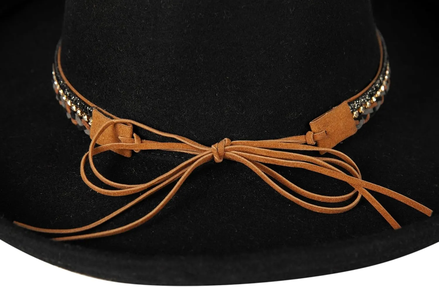 Lucky Brand Women's Wool Felt Fabric Wide Brim Ranger Boater Adjustable Hat (One Size Fits Most)