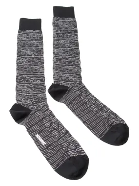 Missoni GM00CMU5244 0006 Black/White Knee Length Socks