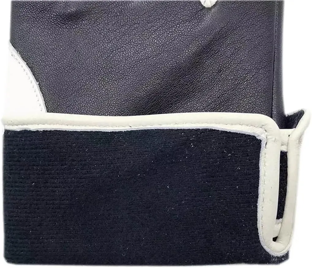 Niiyyjj Winter Men'S Sheepskin Gloves Wool Lining Machine Sewing Warm Driving Riding Leather Gloves