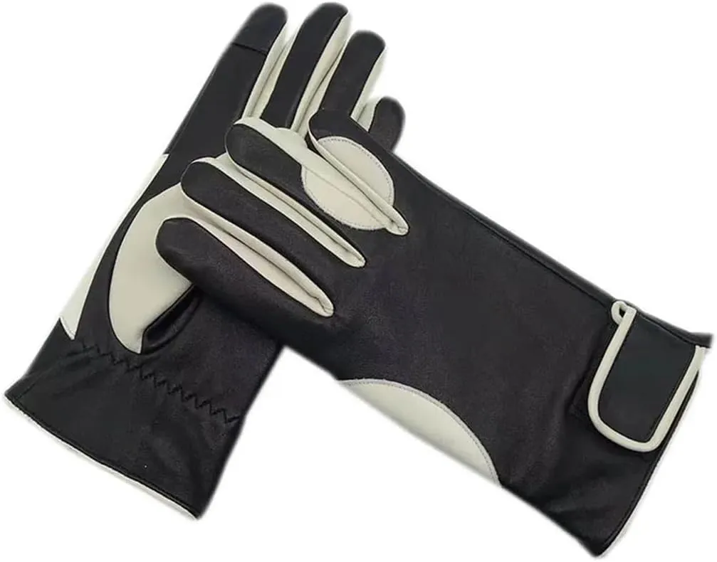 Niiyyjj Winter Men'S Sheepskin Gloves Wool Lining Machine Sewing Warm Driving Riding Leather Gloves