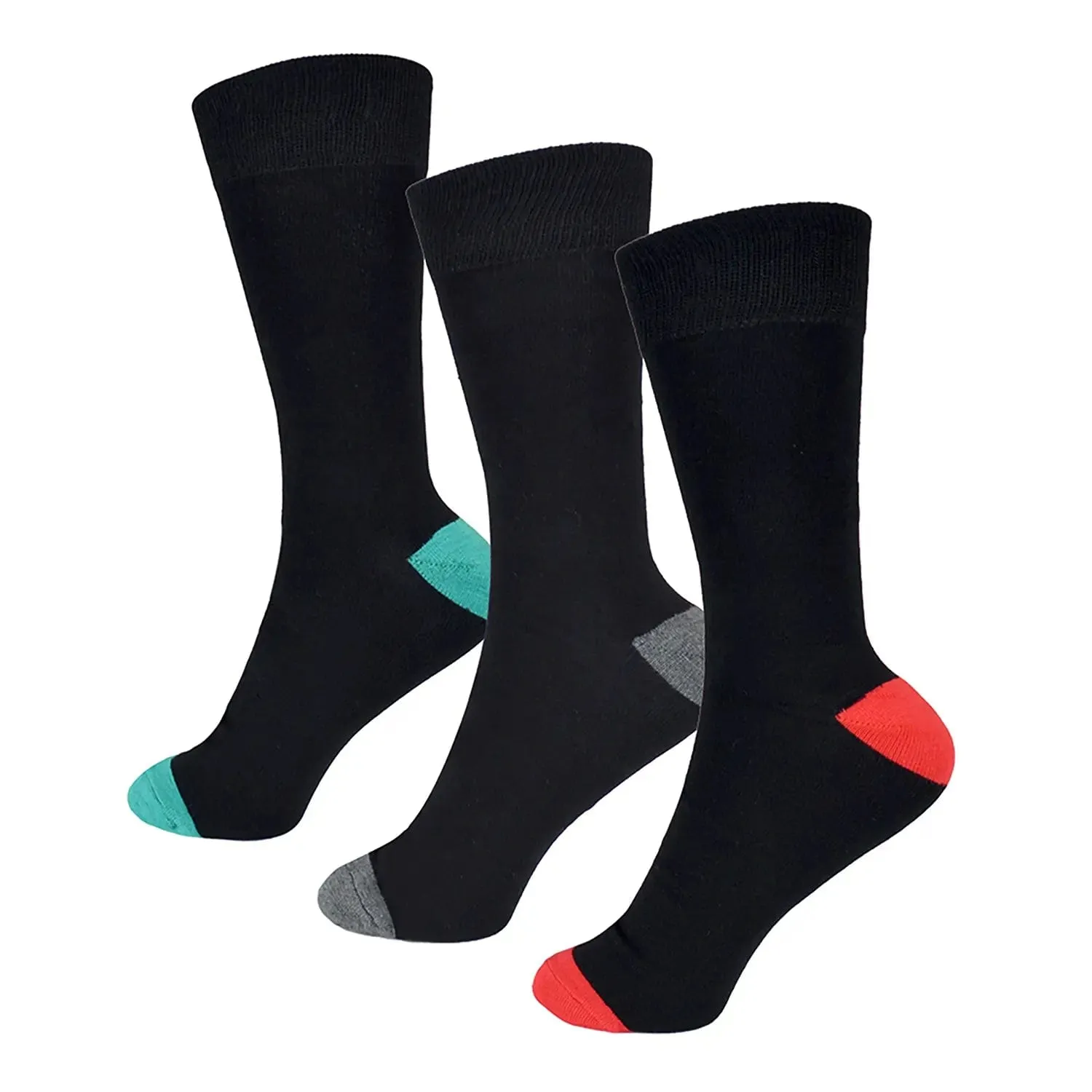 Pack Of 3 Mens Natural Bamboo Socks Soft Coloured Heels UK 6-11
