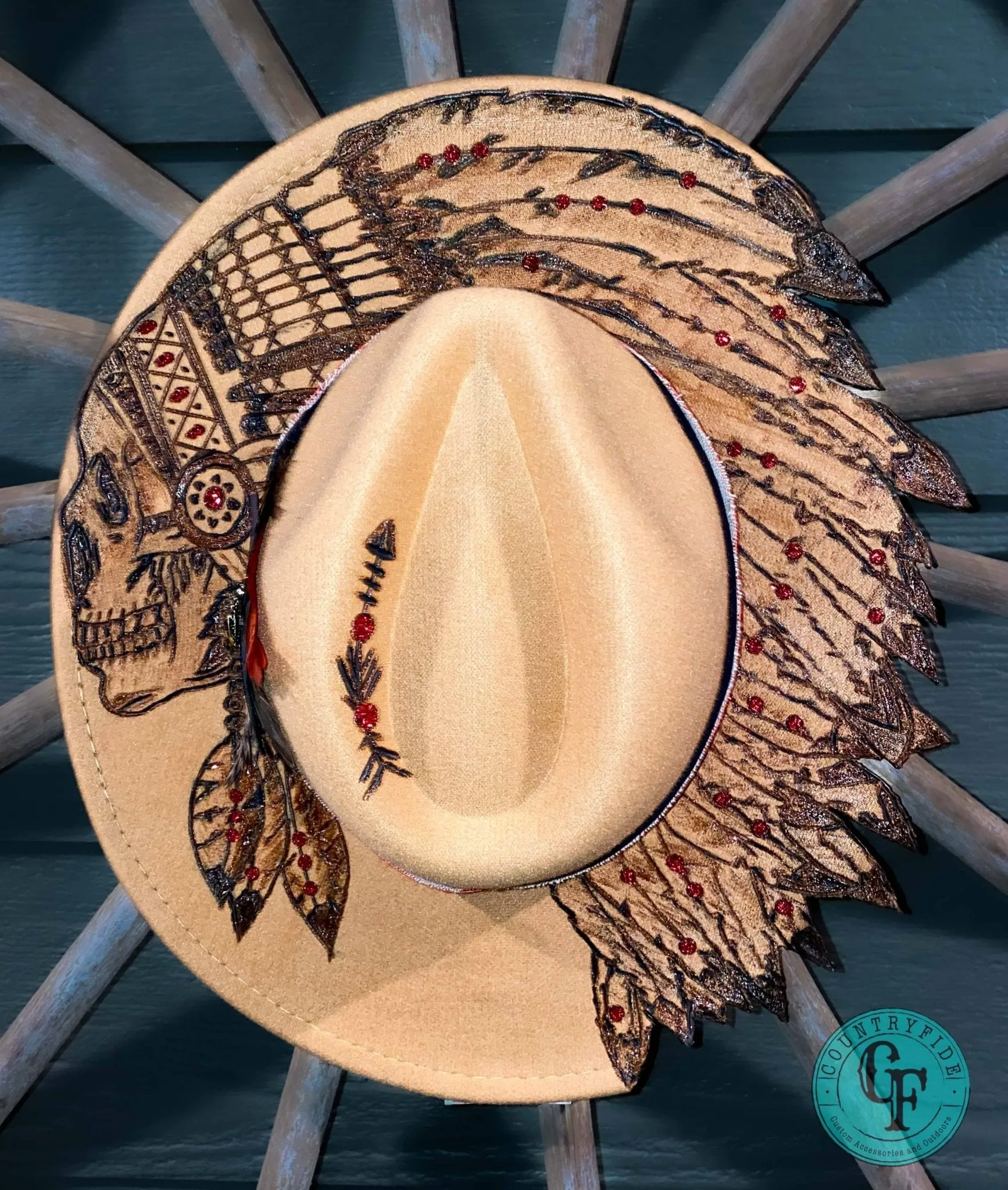 RED FEATHER INDIAN FEDORA