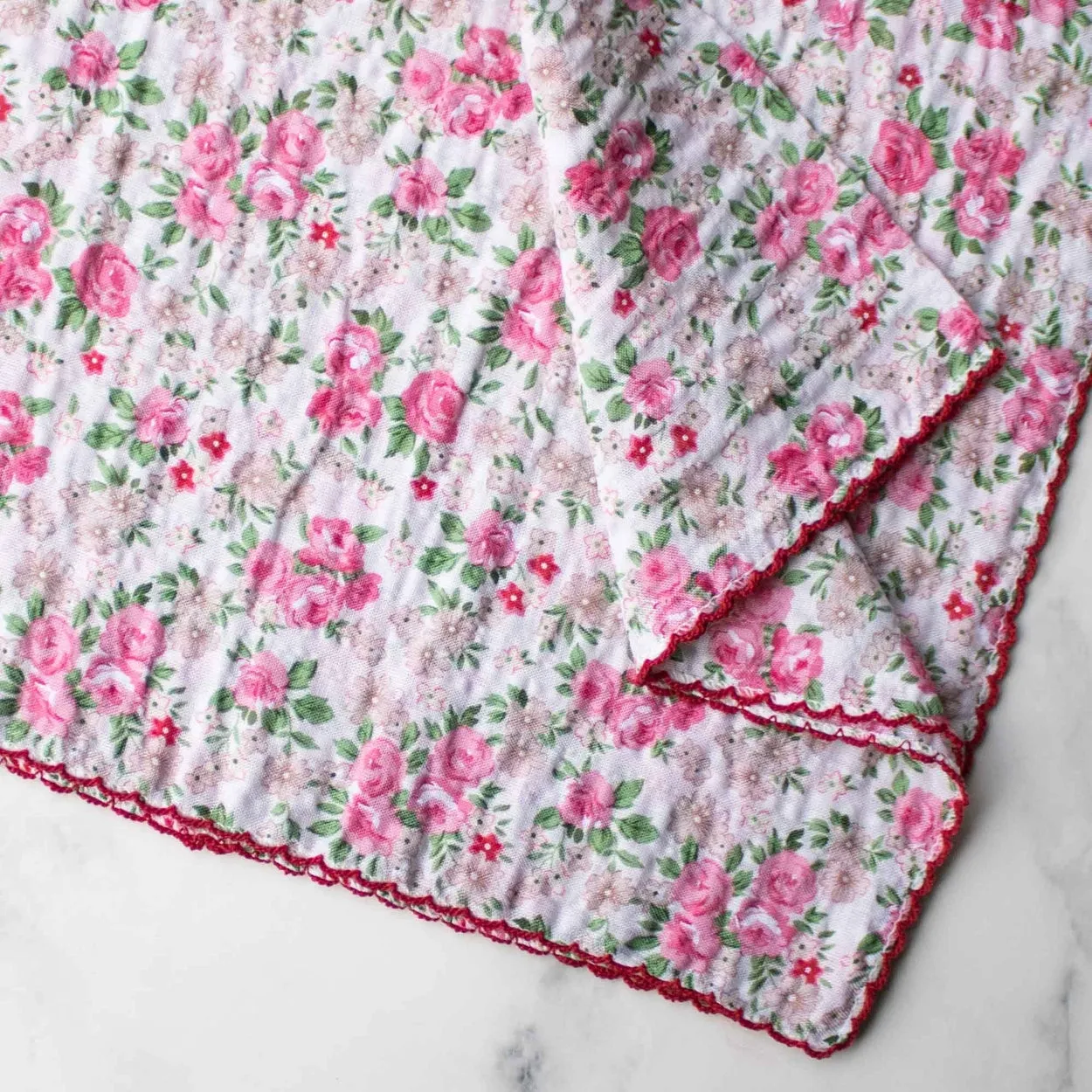 Rose Print Square Scarf