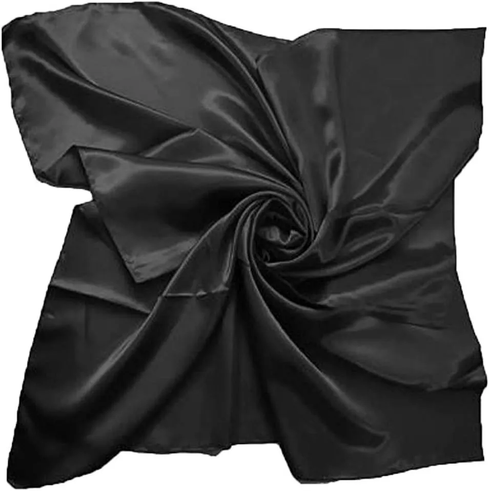 Satin Silk Large 90x90 cm Square Plain Head Neck Scarf Wrap 24 Colours Mens Cotton Handkerchiefs 16x16