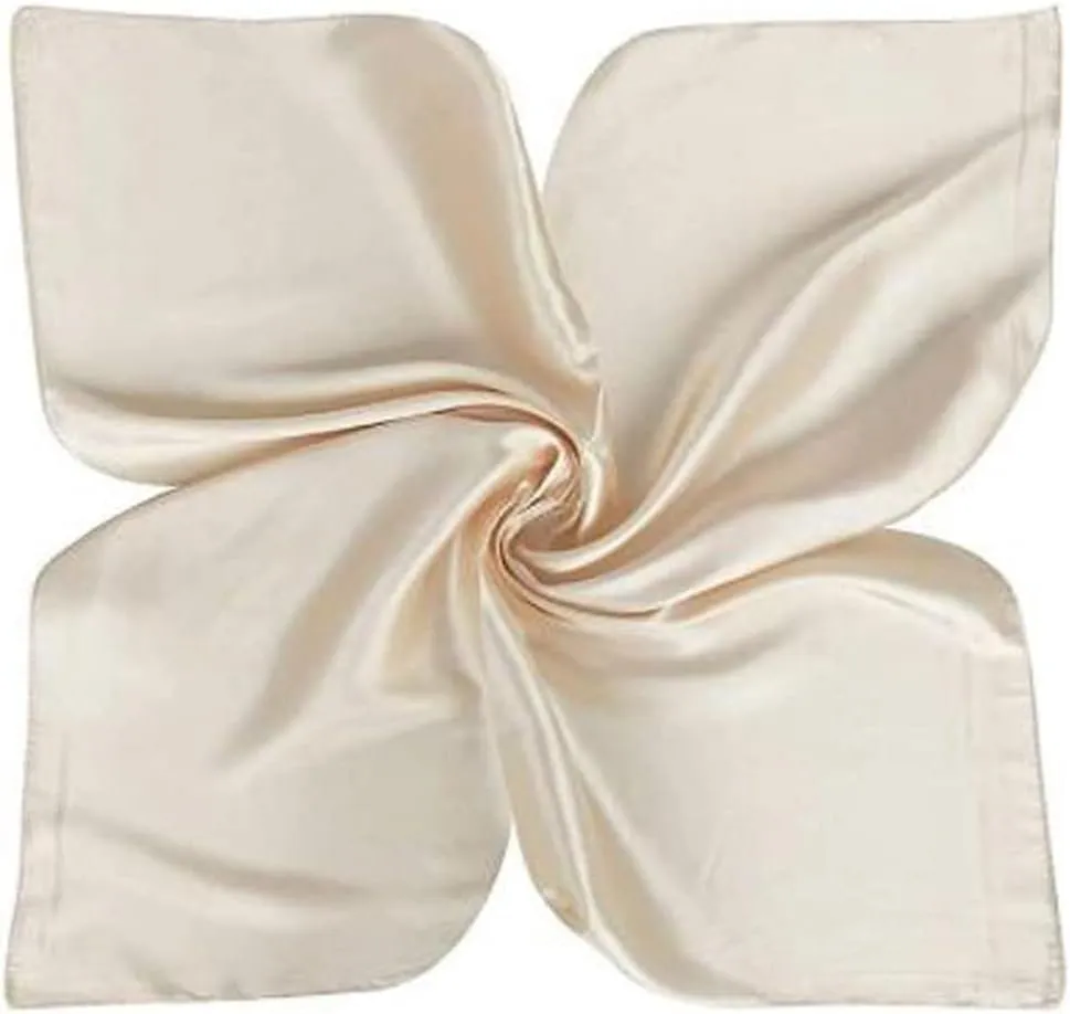 Satin Silk Large 90x90 cm Square Plain Head Neck Scarf Wrap 24 Colours Mens Cotton Handkerchiefs 16x16