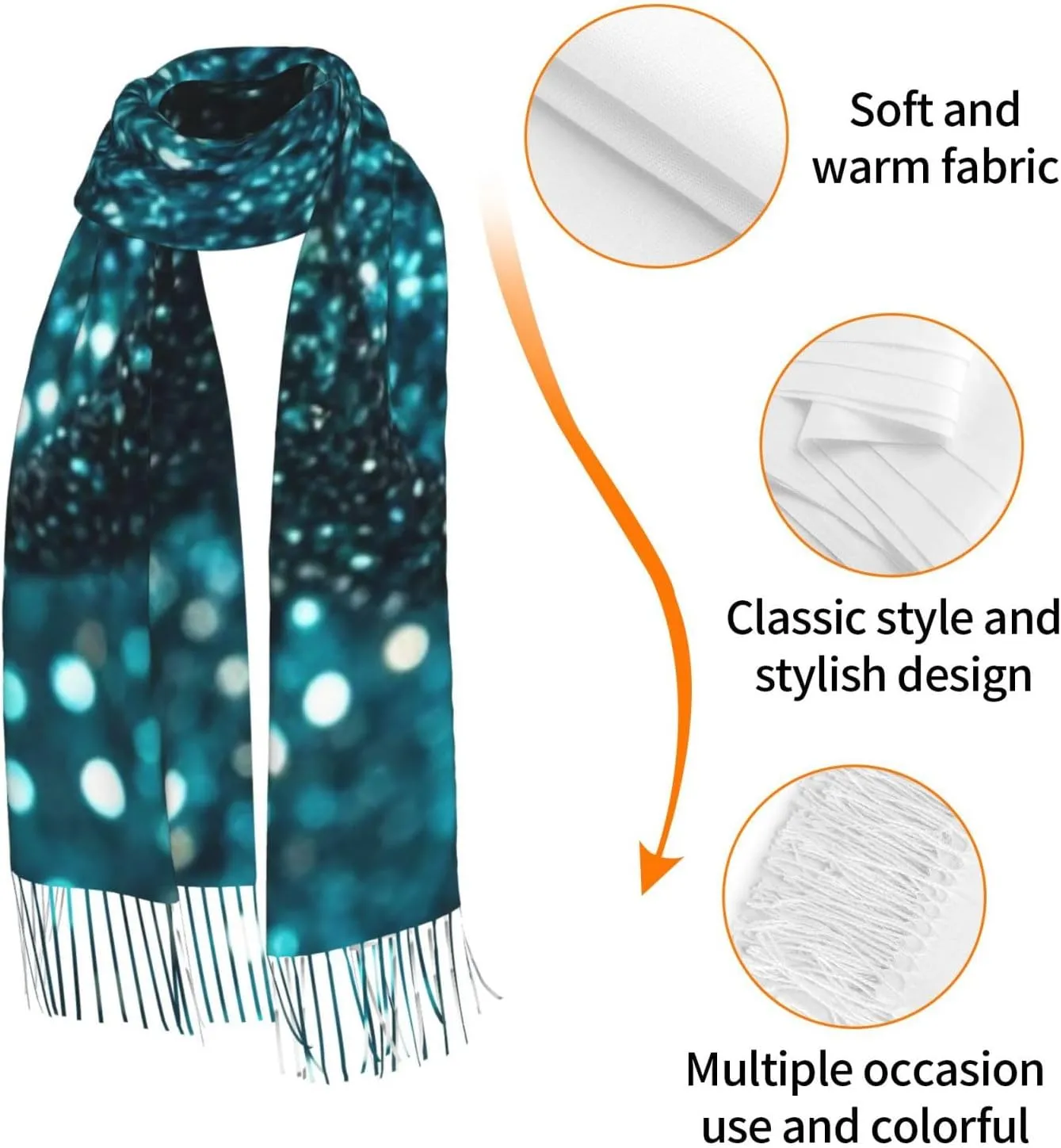 Scarf for Women Warm Fall Winter Scarves Tractor farm Super Soft Blanket Lightweight Shawl With Fringed