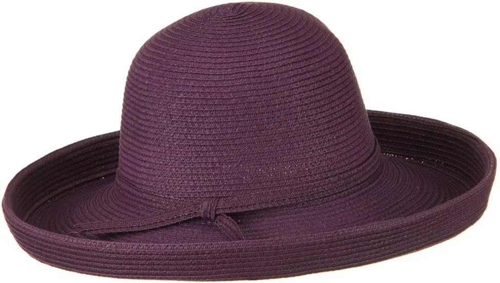 Sewn Braid Kettle Brim Ribbon Hat - Black