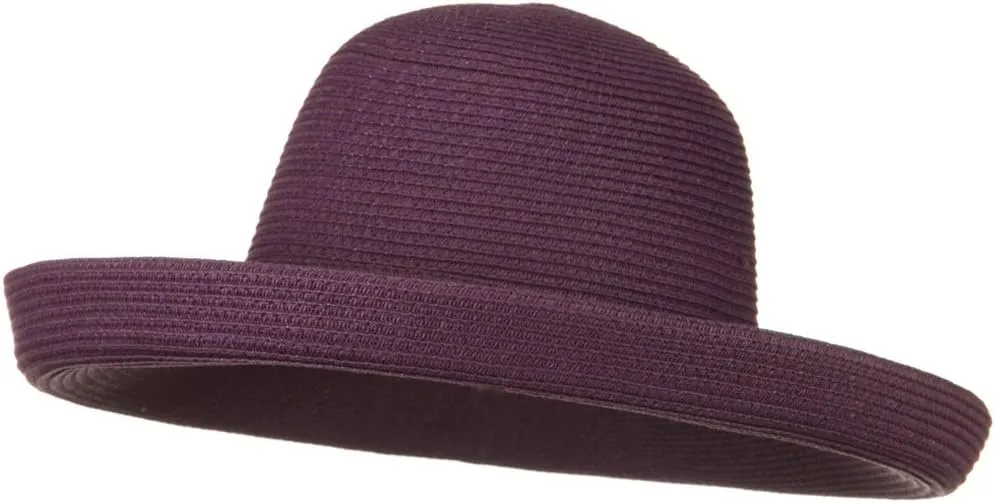 Sewn Braid Kettle Brim Ribbon Hat - Black