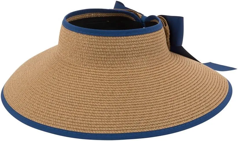 Straw Sun Visor with Bow