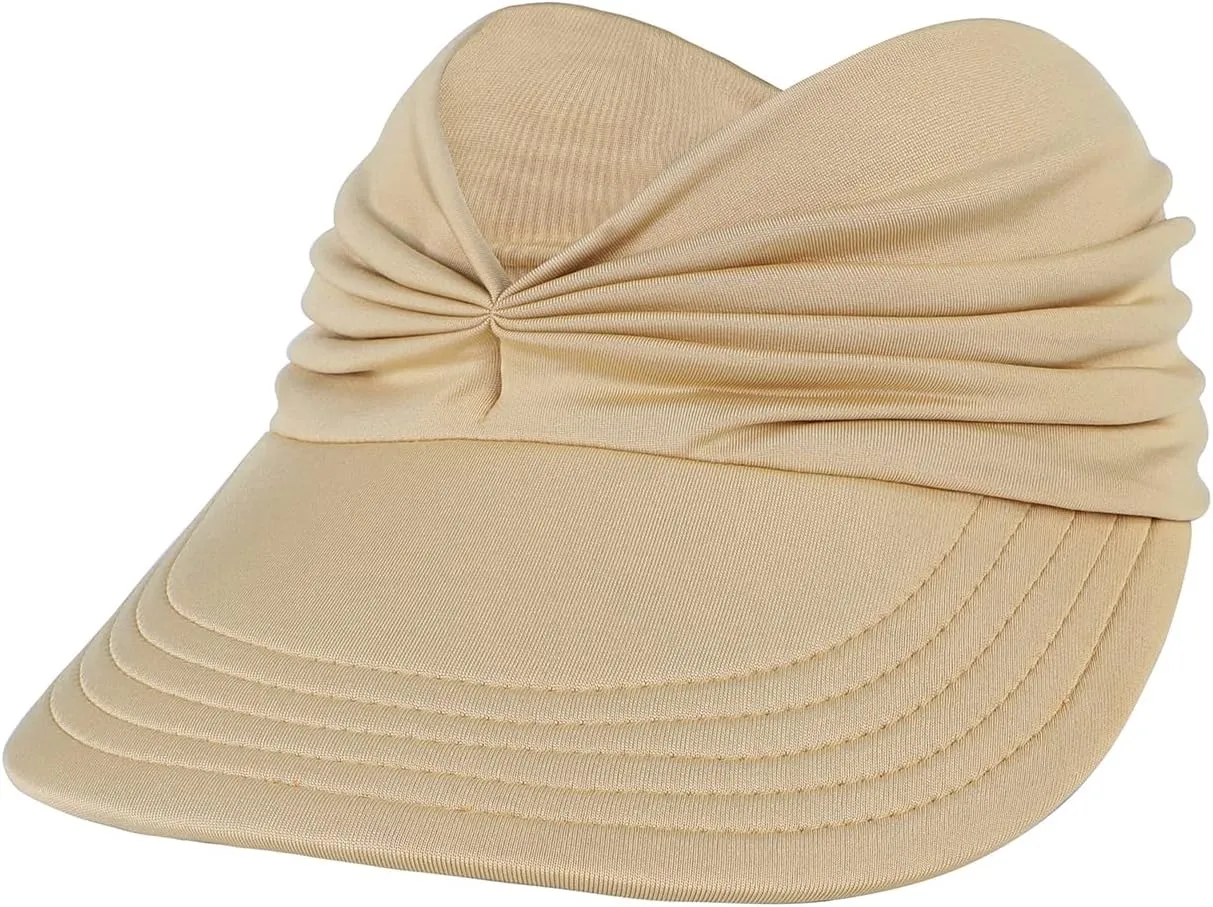 Sun Hats for Women UV Protection Sun Visor Wide Brim Summer Hats with Ponytail