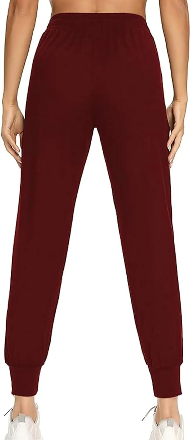 Sweatpants for Women Casual Elastic Drawstring High Waist Pants Slim Fit Workout Jogger Lounge Pants Yoga Trousers