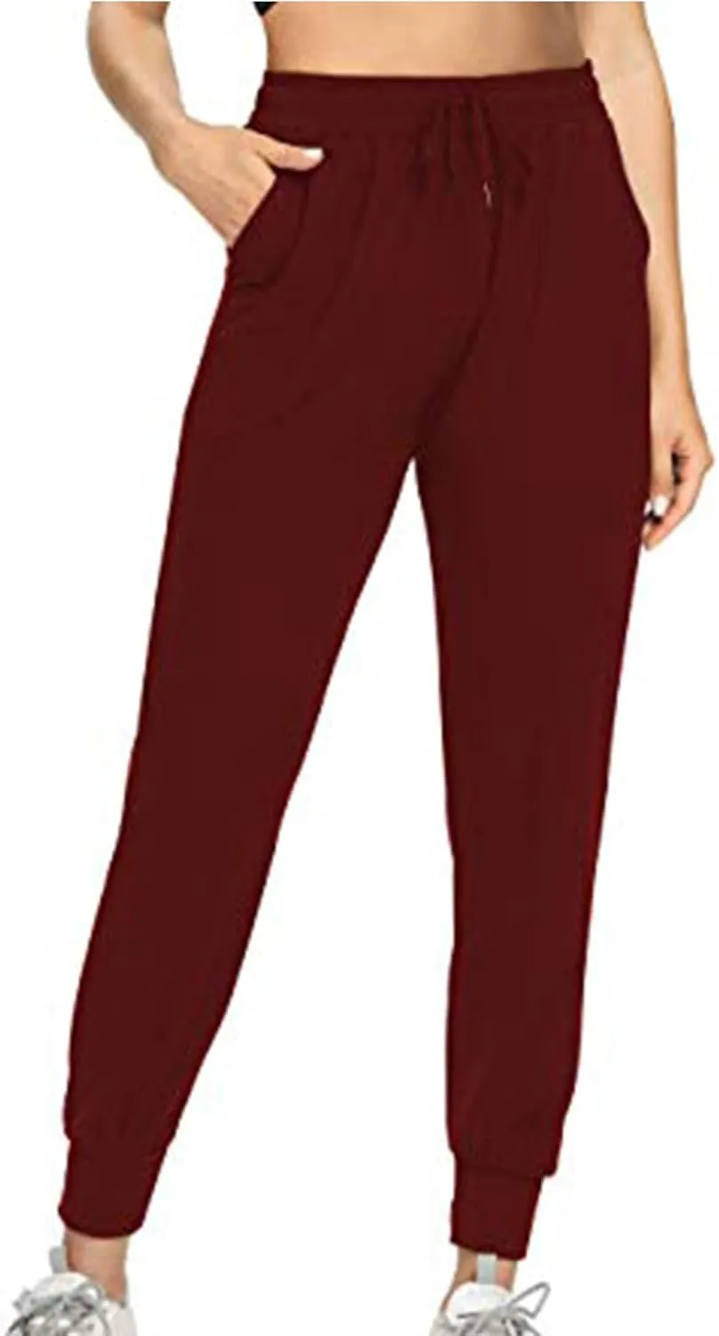 Sweatpants for Women Casual Elastic Drawstring High Waist Pants Slim Fit Workout Jogger Lounge Pants Yoga Trousers