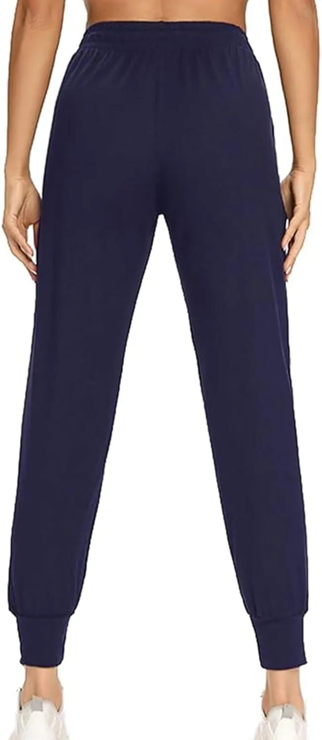 Sweatpants for Women Casual Elastic Drawstring High Waist Pants Slim Fit Workout Jogger Lounge Pants Yoga Trousers