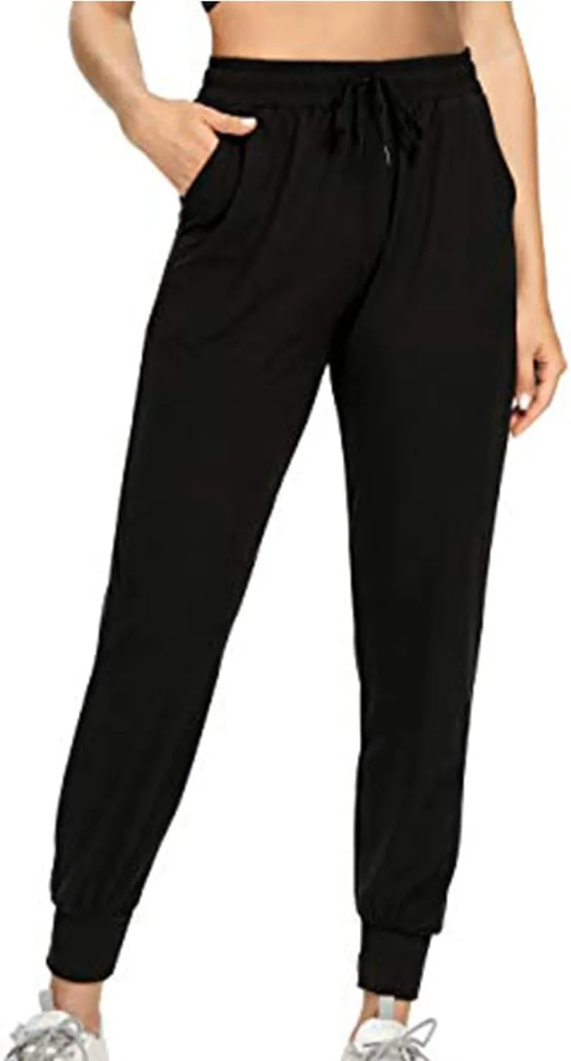 Sweatpants for Women Casual Elastic Drawstring High Waist Pants Slim Fit Workout Jogger Lounge Pants Yoga Trousers
