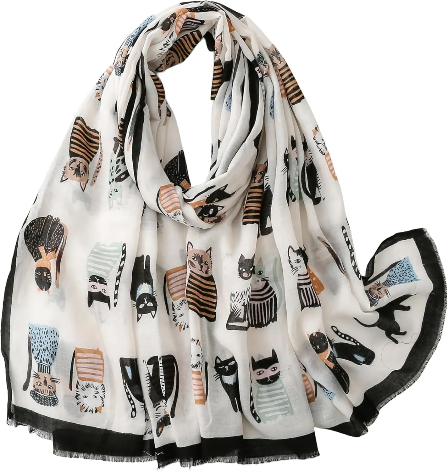 Travel Boho Scarf for Women Casual Lightweight Pashmina Scarves Fashion Multicolor Shawl Wraps with Fringed Beads