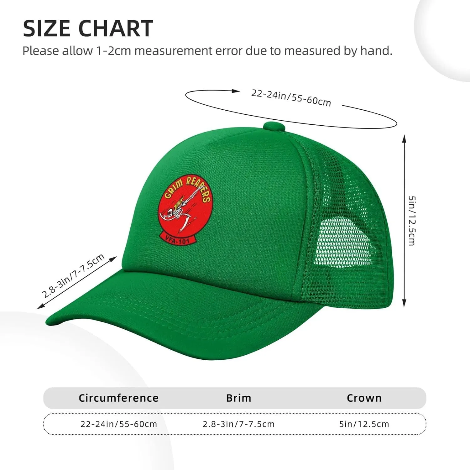 Vf-101 Grim Reapers Baseball Cap for Men Women Mesh Hat Adjustable Trucker Hat Dad Hat