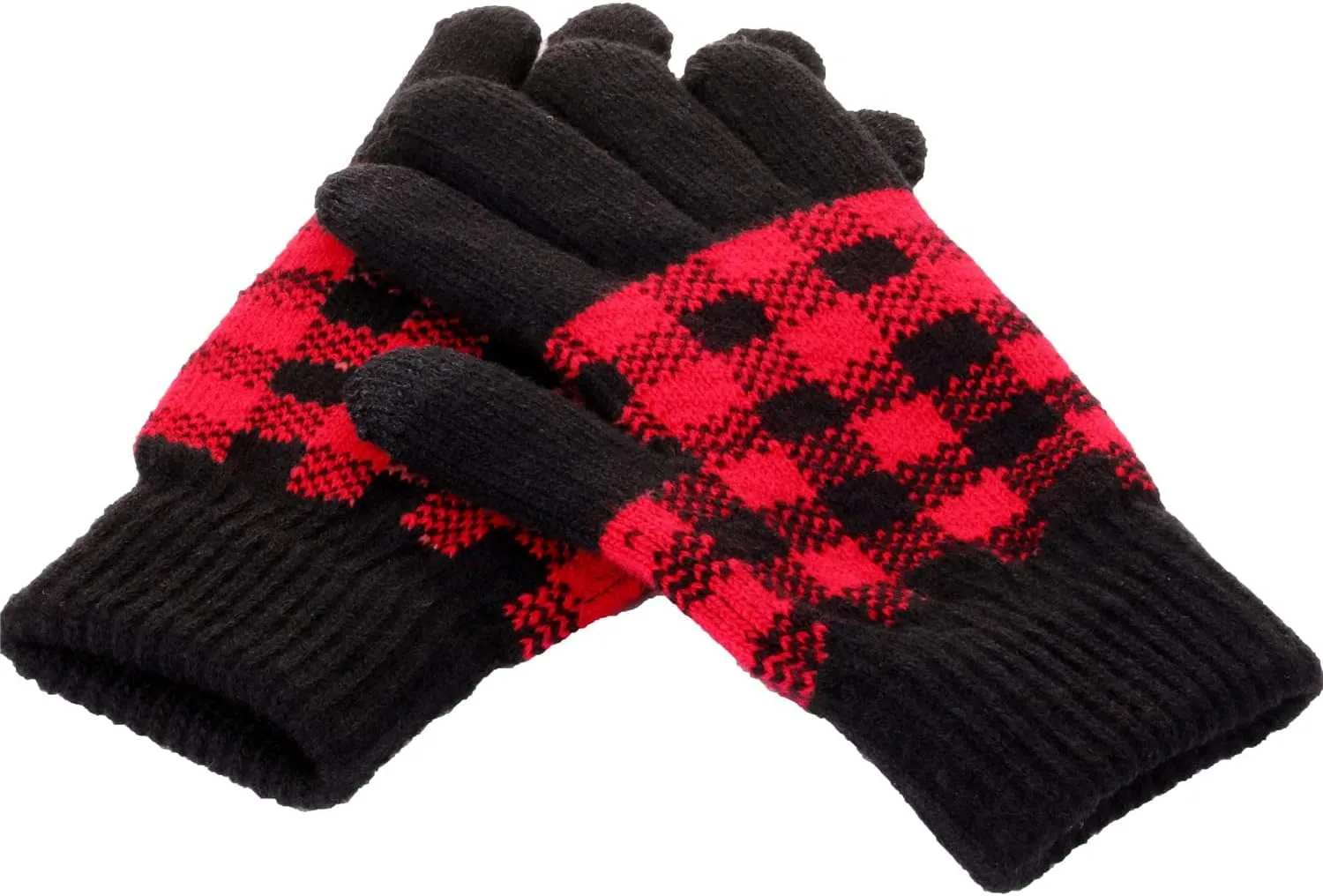Winter Soft Stretch Buffalo Plaid Cuff Beanie Hat Thick Chunky Warm Knit Skull Ski Cap