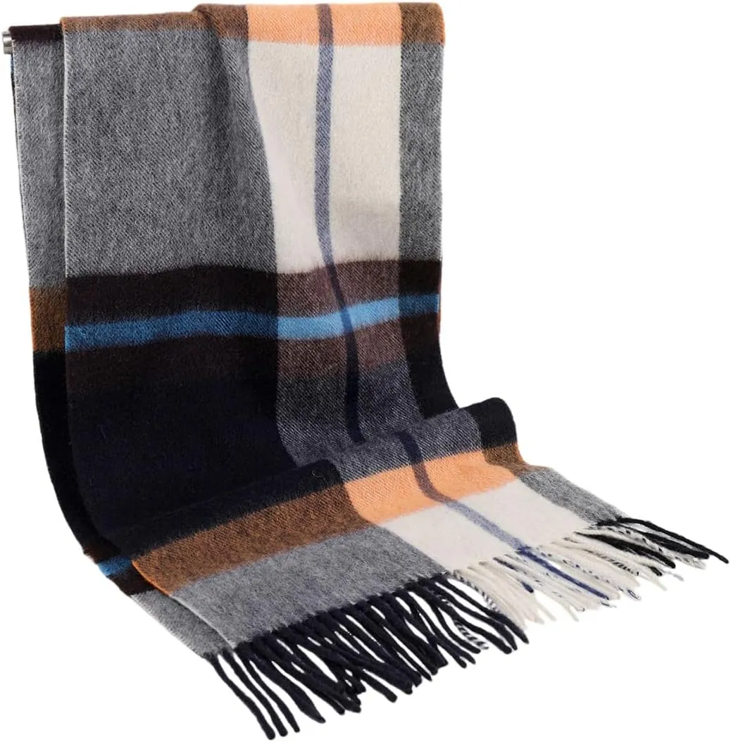 Winter Wool Plaid Striped Scarf for Men,Women Fashion Tartan Checkered Scarf Scarves