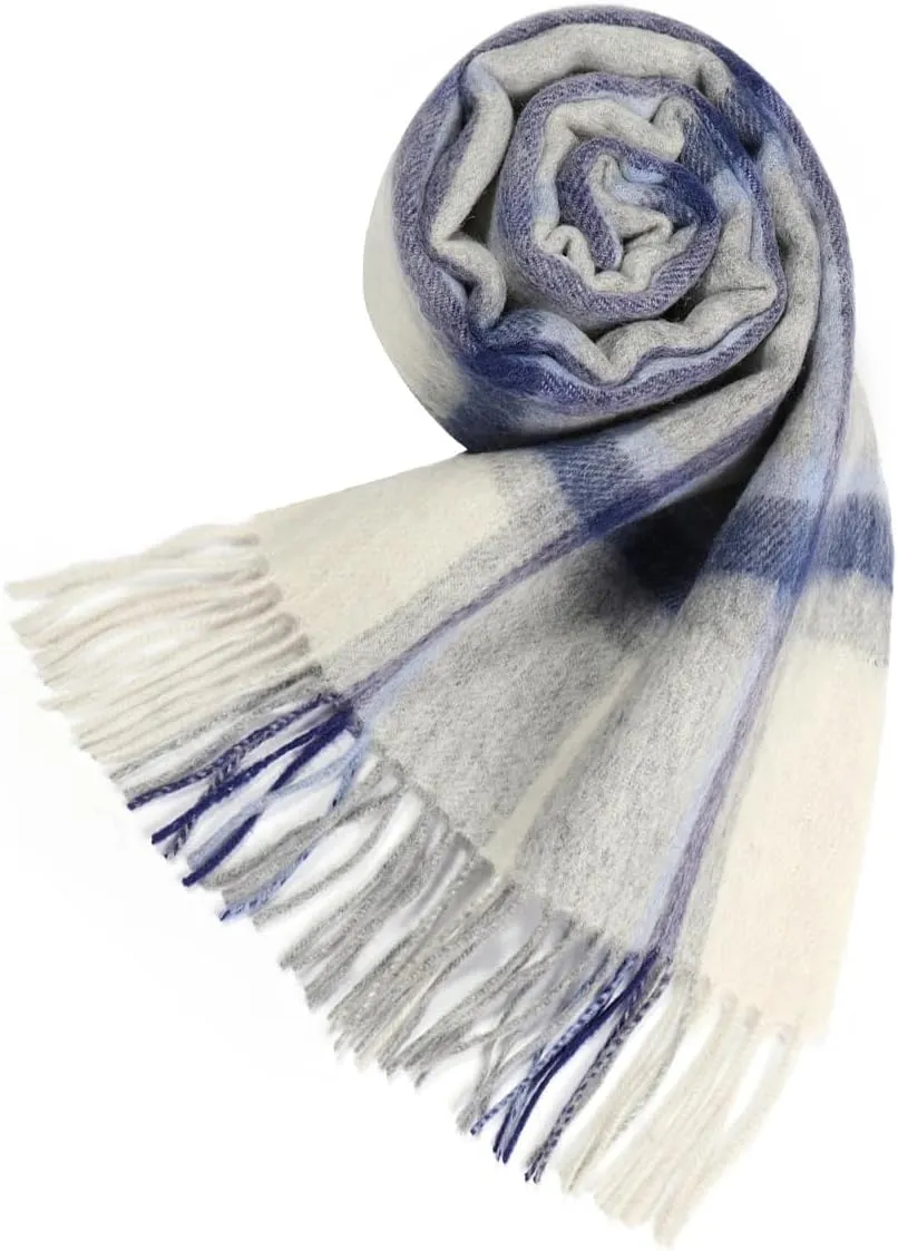 Winter Wool Plaid Striped Scarf for Men,Women Fashion Tartan Checkered Scarf Scarves