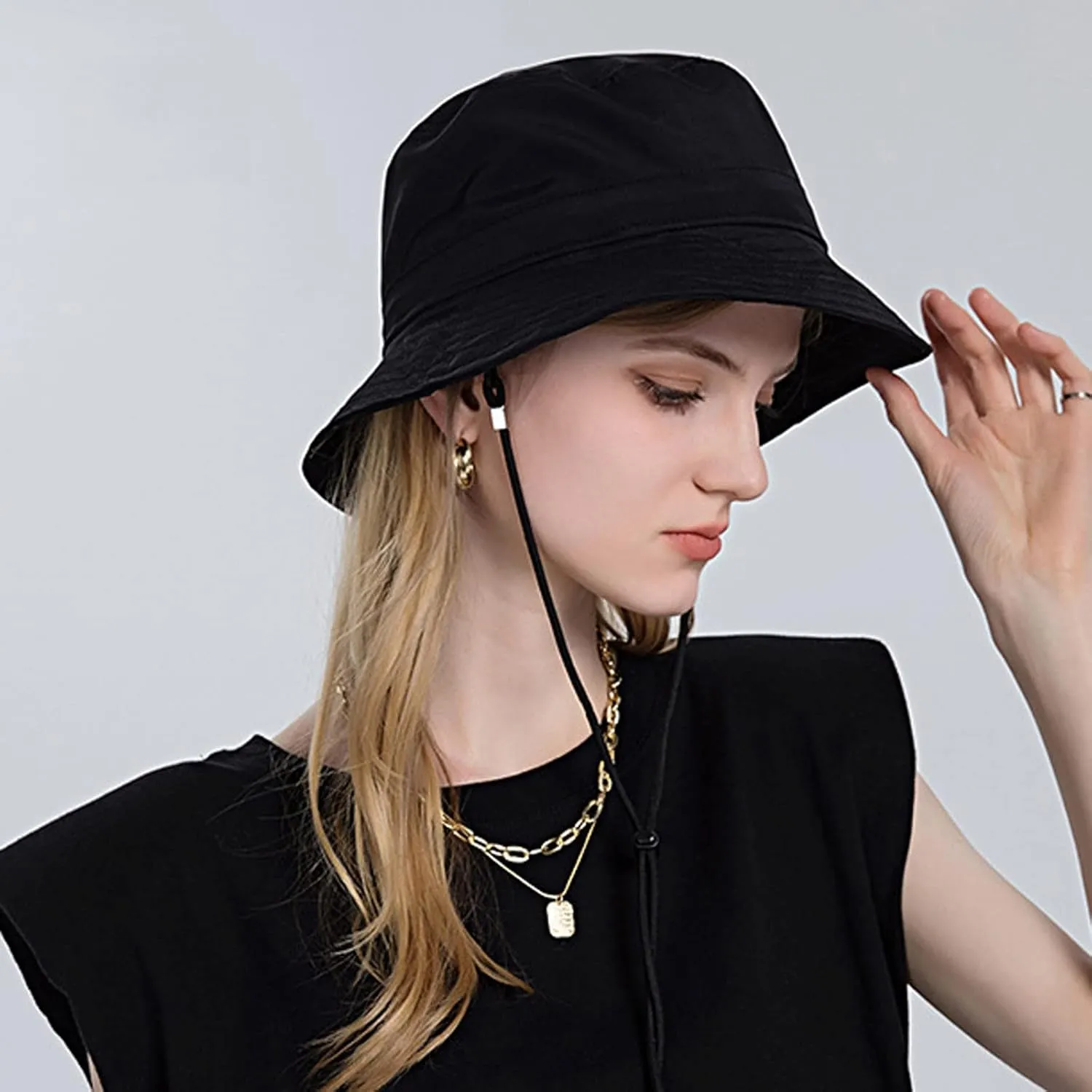 Women Sun Hat Wide Brim Protection Beach Hat Adjustable Bucket Hat Summer Hats Bulk Bucket Hats