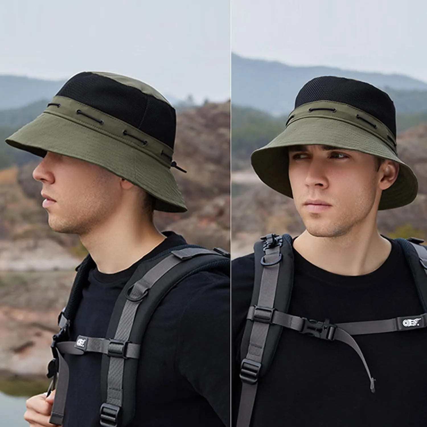 Women Sun Hat Wide Brim Protection Beach Hat Adjustable Bucket Hat Summer Hats Embroide Bucket Hats for Teens