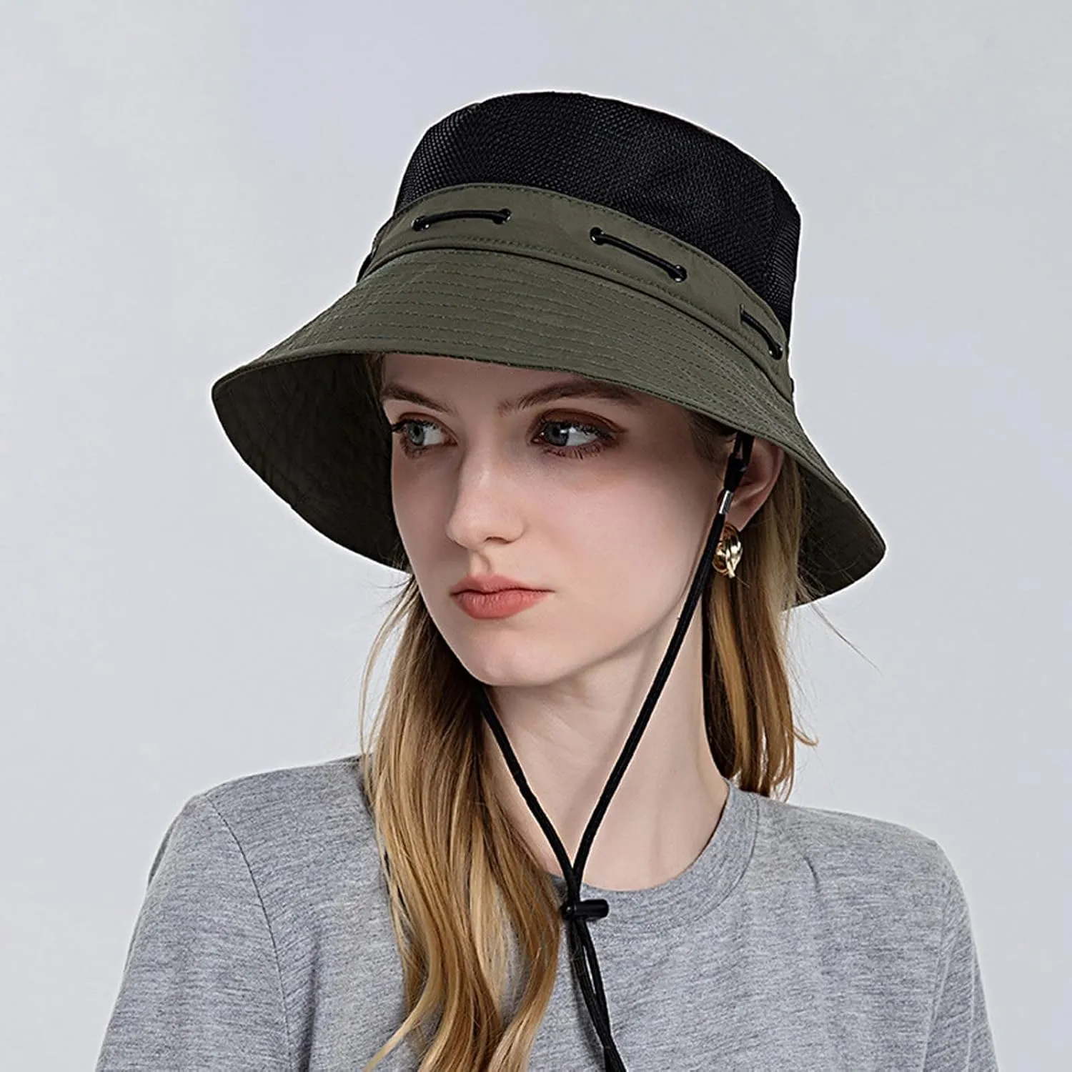 Women Sun Hat Wide Brim Protection Beach Hat Adjustable Bucket Hat Summer Hats Embroide Bucket Hats for Teens
