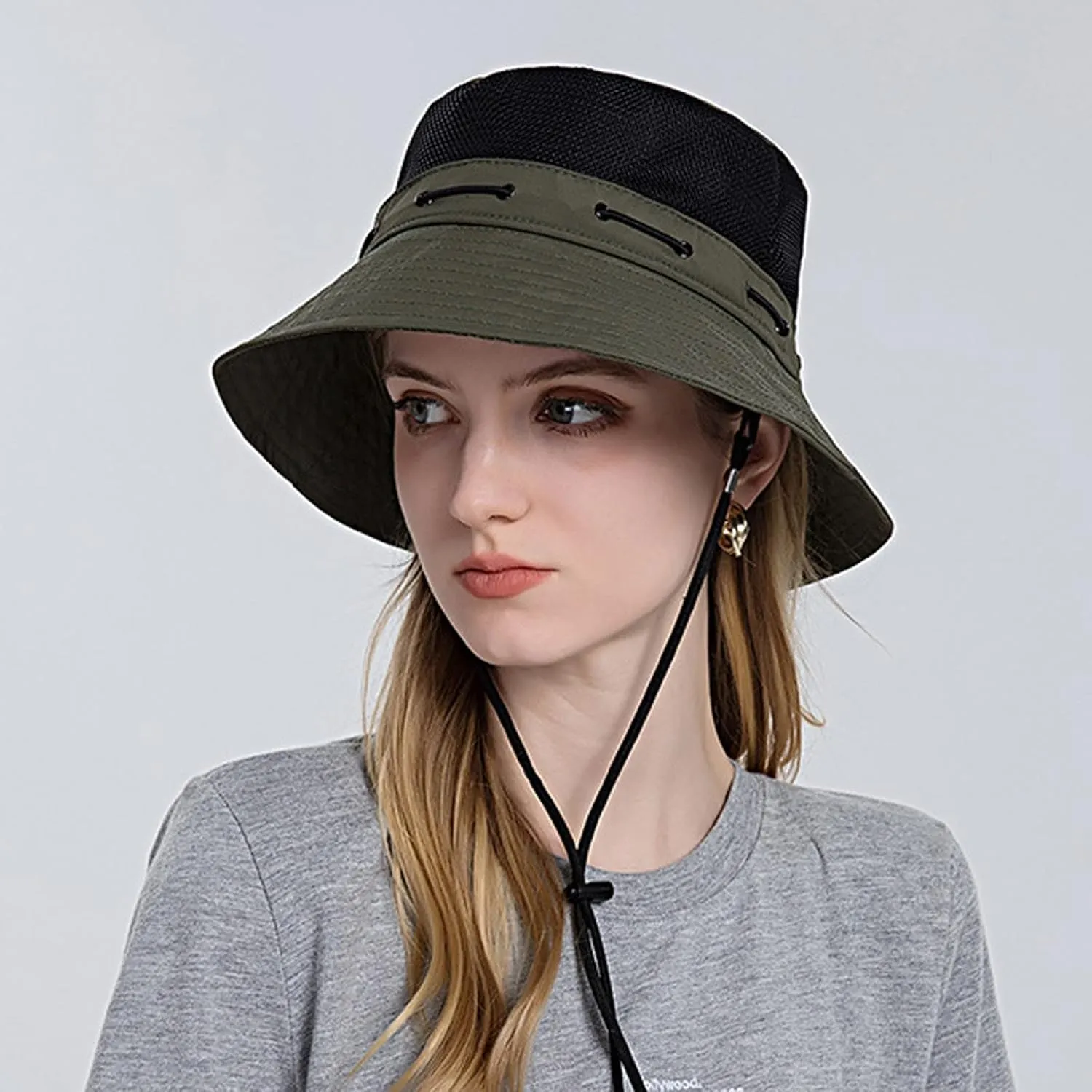 Women Sun Hat Wide Brim Protection Beach Hat Adjustable Bucket Hat Summer Hats Embroide Bucket Hats for Teens