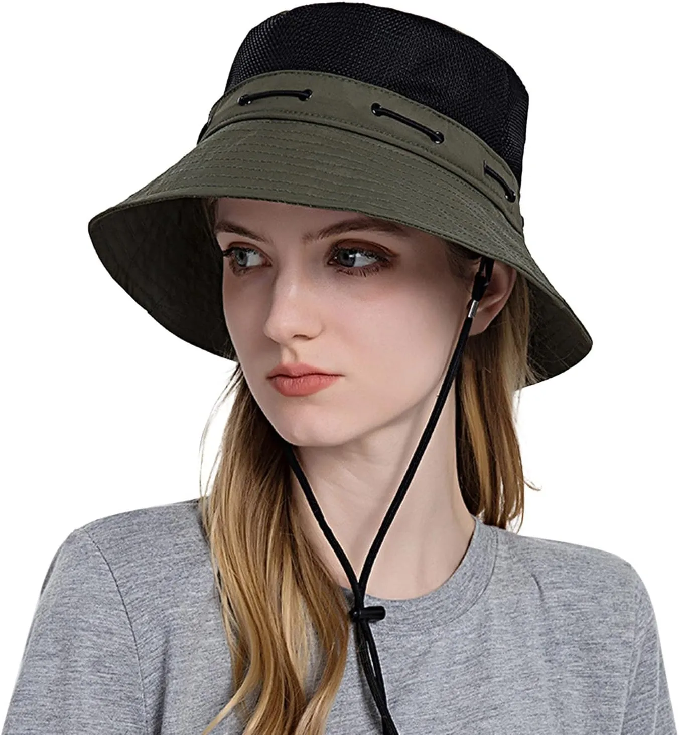 Women Sun Hat Wide Brim Protection Beach Hat Adjustable Bucket Hat Summer Hats Embroide Bucket Hats for Teens