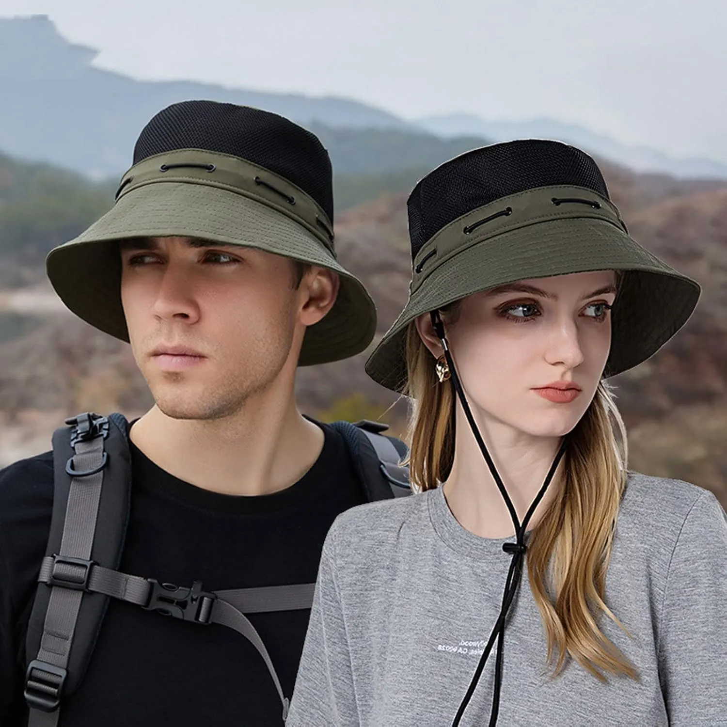 Women Sun Hat Wide Brim Protection Beach Hat Adjustable Bucket Hat Summer Hats Embroide Bucket Hats for Teens