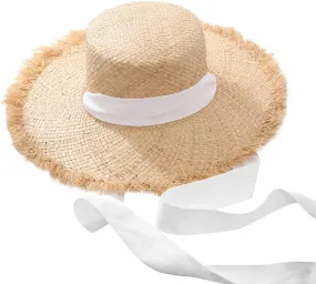 Women Sun Straw Hat Wide Brim Summer Hat Foldable Floppy Beach Hat for Wide Brim Straw Hat Beach Straw Hat Ribbon Hat